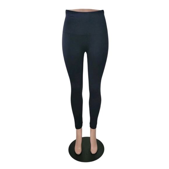 SPANX High Rise Seamless Leggings Women's Size XL Black Pull on Shaping Slimming - Picture 1 of 14
